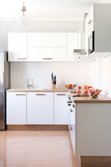 New modern white kitchen interior background