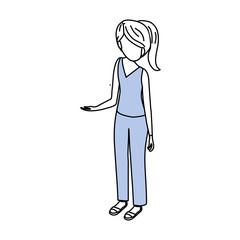 Woman faceless cartoon icon vector illustration graphic design