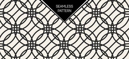 Naklejka premium Abstract concept vector monochrome geometric pattern. Black and white minimal background. Creative illustration template. Seamless stylish texture. For wallpaper, surface, web design, textile, decor.