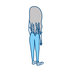 Woman faceless cartoon icon vector illustration graphic design