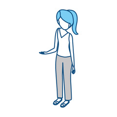 Woman faceless cartoon icon vector illustration graphic design