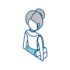 Woman faceless cartoon icon vector illustration graphic design