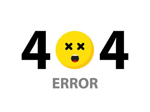 404 error emoticon - isolated vector illustration