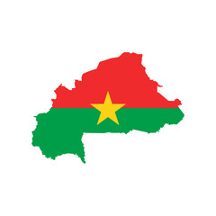 Burkina Faso flag and map