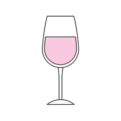 Drink in glass cup icon vector illustration graphic design
