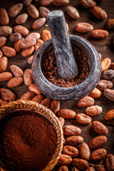 Ground cocoa beans