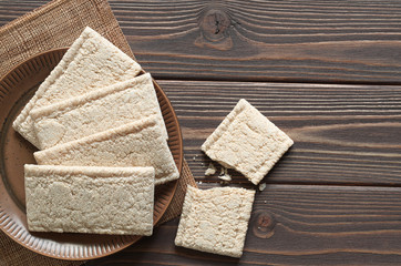 Crispbread in plate