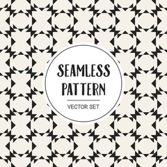 Abstract concept vector monochrome geometric pattern. Black and white minimal background. Creative illustration template. Seamless stylish texture. For wallpaper, surface, web design, textile, decor.