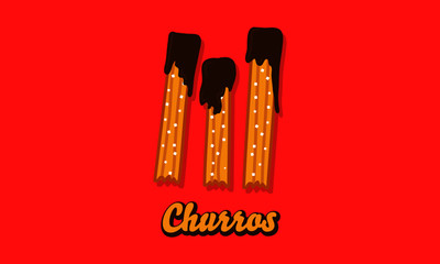 Churros With Chocolate Illustration