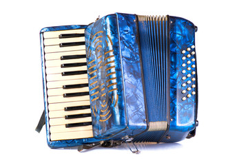 Blue Accordion popular musical instrument