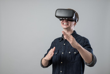 Man in virtual reality