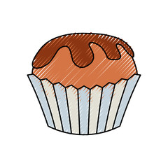 Cupcake delicious dessert icon vector illustration graphic design
