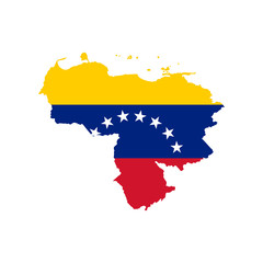 Venezuela flag and map