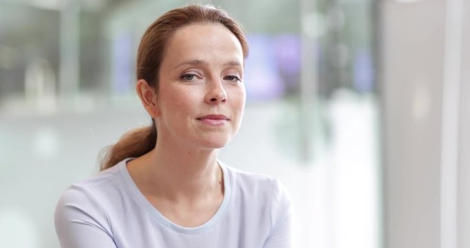 Businesswoman looking confidently at camera
