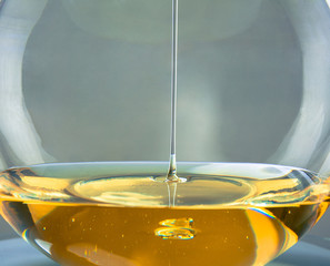 Lab glassware, science laboratory research and development concept