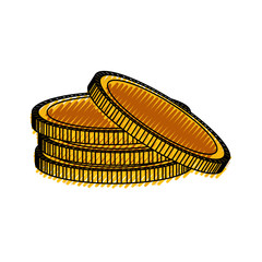 Coins money symbol icon vector illustration graphic design