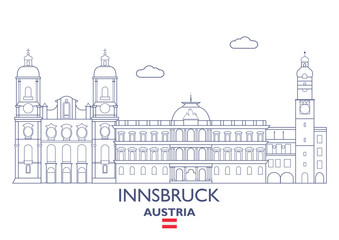 Plakat Innsbruck City Skyline, Austria