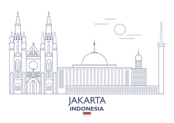 Fototapeta premium Jakarta City Skyline, Indonesia