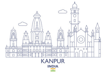 Plakat Kanpur City Skyline, India