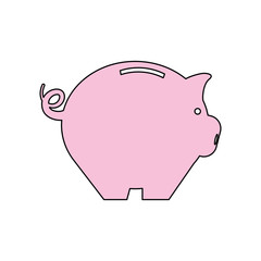Piggy saving money icon vector illustration graphic design