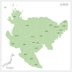 佐賀県の地図