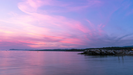 Naklejka premium Coucher de soleil six four les plages