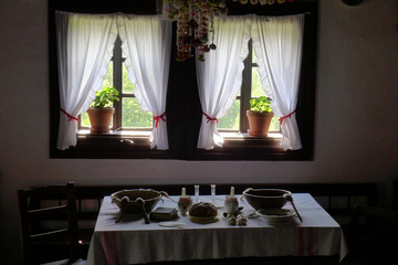 An ancient preparation of a lunch table