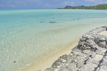Sandy Beach in Bora Bora, French Polynesia