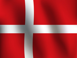 Obraz premium Flag of Denmark - Vector Illustration