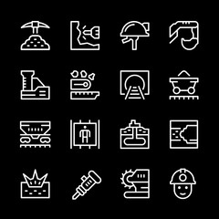 Set line icons of mining