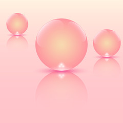 Pink background with pearl. Vector illustration EPS10