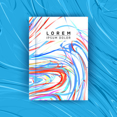 Abstract Artistic Poster Template Design - Creative Vector Illustration for Cover, Flyer, Card, Presentation - Colorful Swirly Lines on White Background