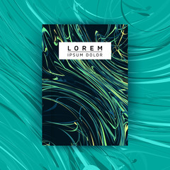 Abstract Artistic Poster Template Design - Creative Vector Illustration for Cover, Flyer, Card, Presentation - Colorful Swirly Lines on Dark Background