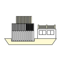 Freigther cargo ship icon vector illustration graphic design