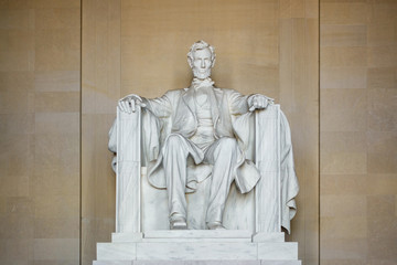 Abraham Lincoln statue at the Lincoln Memorial in Wahington D.C., USA