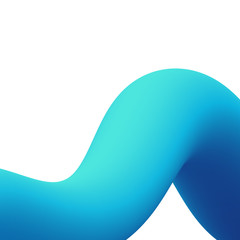 Abstract 3D Blue Curve Lines on White Background Vector Illustration for Presentation