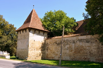 Fortified medieval saxon church in Cincsor-Kleinschenk, Sibiu county, Transylvania, Romania