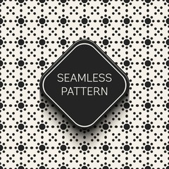 Abstract concept vector monochrome geometric pattern. Black and white minimal background. Creative illustration template. Seamless stylish texture. For wallpaper, surface, web design, textile, decor.