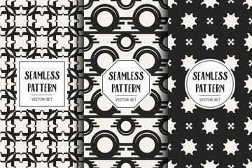 Abstract concept vector monochrome geometric pattern. Black and white minimal background. Creative illustration template. Seamless stylish texture. For wallpaper, surface, web design, textile, decor.