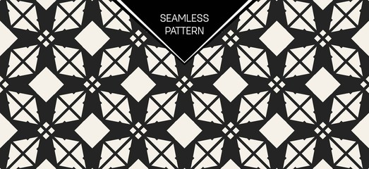 Obraz premium Abstract concept vector monochrome geometric pattern. Black and white minimal background. Creative illustration template. Seamless stylish texture. For wallpaper, surface, web design, textile, decor.