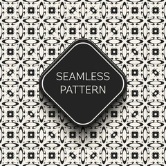 Abstract concept vector monochrome geometric pattern. Black and white minimal background. Creative illustration template. Seamless stylish texture. For wallpaper, surface, web design, textile, decor.