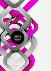 Squares geometric shapes in light grey 3d space