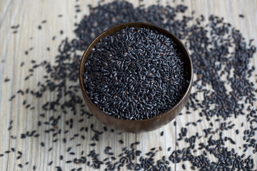 Black rice closeup.