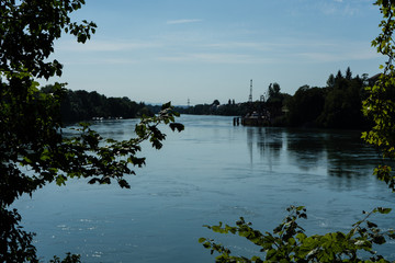 Obraz premium rhine view from rheinfelden switzerland in summer far view