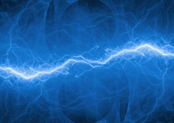 Blue lightning, abstract electrical background
