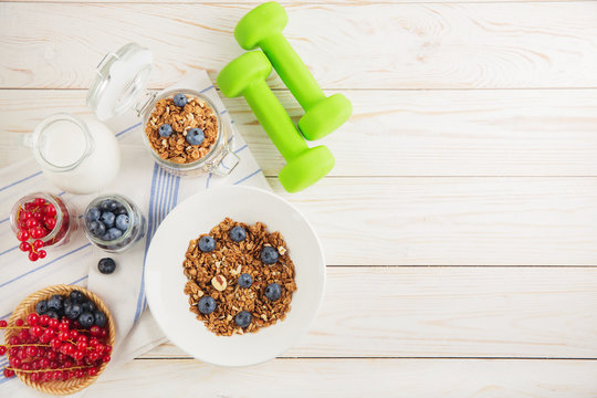healthy food fitness and health breakfast homemade granola