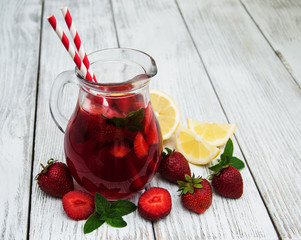 Lemonade with strawberries