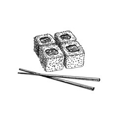Vintage vector hand drawn Japanese food sketch Illustration.
