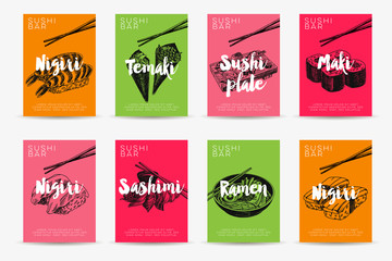 Vintage vector hand drawn Japanese food sketch Illustration.