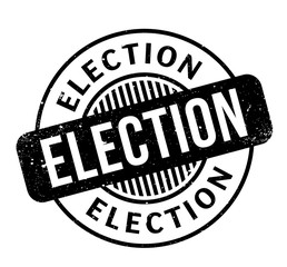 Election rubber stamp. Grunge design with dust scratches. Effects can be easily removed for a clean, crisp look. Color is easily changed.